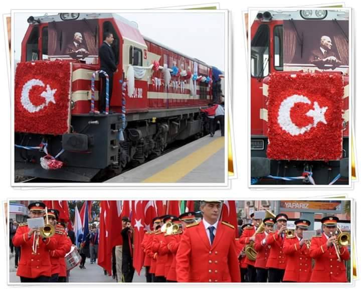 TREN İSTASYONUNDA TEMSİLİ TRENİ KARŞILAYAN GİŞKAD EKİBİ ATAMIZIN MERSİN’E GELİŞİNİN 93. YIL DÖNÜMÜNÜ COŞKUYLA KUTLADI